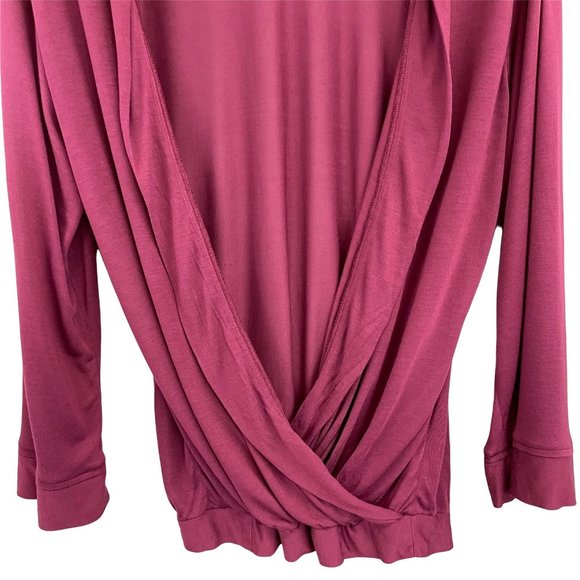 Blue Life garnet burgundy surplice overlap long sleeve kimono top extra small - Picture 5 of 11